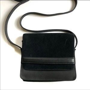 Madewell Albury Leather Suede Black Crossbody Bag